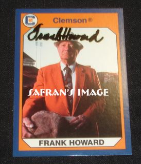 Clemson Tigers Footbal Legend Frank Howard Signed Card Tiger