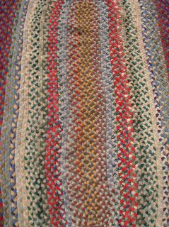 Nice Antique Amish Braided Folk Art Wool Rug 9x14 RR564