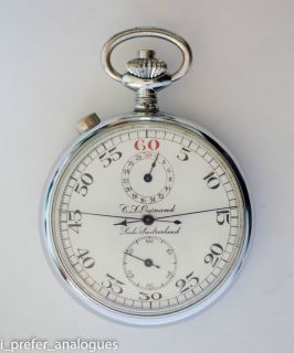 Gallet C L Guinand Locle Stop Watch Rattrapante High Grade 15 Jewels