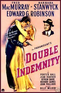 Movie Poster Double Indemnity Fred MacMurray 1944