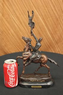 Bronze Sculpture by Frederic Remington Buffalo Signal Indian on