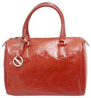 Furla Patent Leather Satchel Bag Purse Cherry Red Handbag New