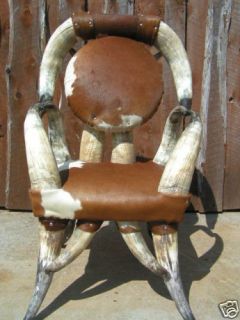 Western Horn Cowhide Furniture Childs Chair Pickup Only