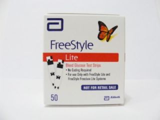 50 New Freestyle Lite Blood Glucose Diabetic Test Strips Exp 12/2013