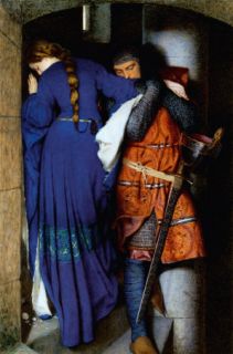 Frederick w Burton Meeting on The Turret Stairs Handmade Oil Painting