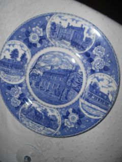 Vintage Colonial Fredericksburg VA Blue and White Staffordshire Plate