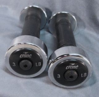 Crane Stainless Steel 3 lb Hand Free Weights Exercise