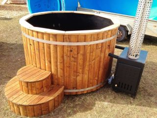 Wood Fired hottub Wooden Bath Barrel Garden Pool Outdoor Spa Whirlpool
