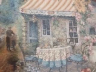 French Village Scene Tapestry Fabric Table Centerpiece Runner 29x21