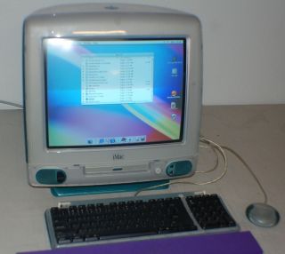  Vintage iMac G3 Blue with Keyboard Mouse