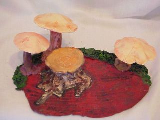 Wee Forest Folk Mouse fimo mushroom display made by IGMA fellow J