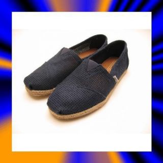 Womens Toms Perforated Canvas Classic Slip on Navy Freetown