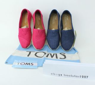 Toms Navy Fuschia Freetown Canvas Sale Price Free Fast Shipping