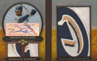 2011 Topps Triple Threads Prince Fielder Game Used AUTOGRAPH 5