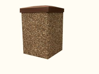 30 Gallon Concrete Pitch in Top Lid Outdoor Trash Can