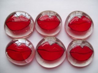 HP Large Glass Gems Party Favors Red Lips Lip Kisses