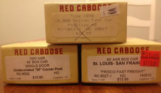 Red Caboose HO kits Frisco SLSF 40 Box AAR Box and Phillips 66 Tank