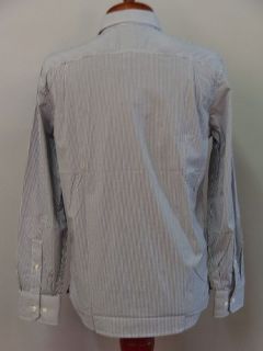 Victorinox Fribourg Grey Striped Button Up Shirt M