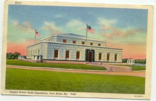 Fort Knox KY US Goold Depository Linen c1950s Postcard