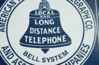 Old Style 8 Public Telephone Telegraph Bell Phone Porcelain Sign D