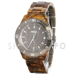 New Fossil Watches ES3087 Faux Burlwood Grey