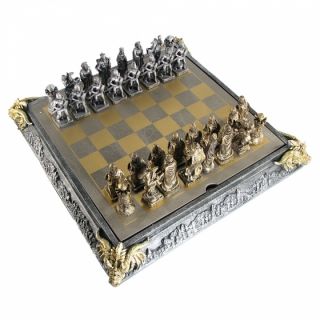 Scratch & Dent Medieval Knights Chess Set with Storage Board