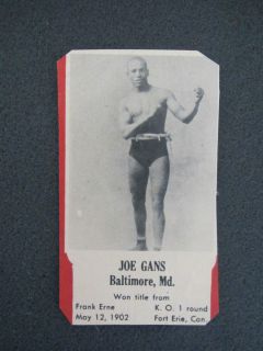 Unknown Joe Gans Card