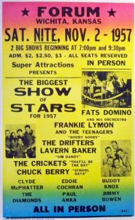 FATS DOMINO   SHOW OF STARS 1957 TOUR PROMO POSTER