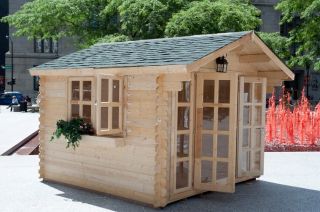 All natural wood garden storage shed kit play pool house cabana