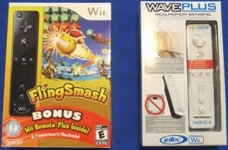 NEW Wii RemotePlus w/FlingSmash Game + Extra Sensing (Motion Plus) 2x