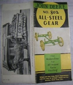 1936 John Deere JD No. 802 All Steel Gear original 6 page brochure art