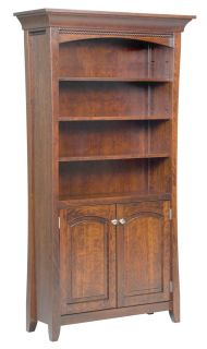 Amish Bookshelf Bookcase Solid Wood Wooden Furniture Office Kitchen