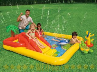 Intex Ocean Play Center Kids Wading Pool Fun Slide Toy