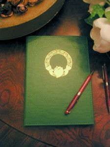 Irish Funeral Guest Register Book Gold Claddagh Cover