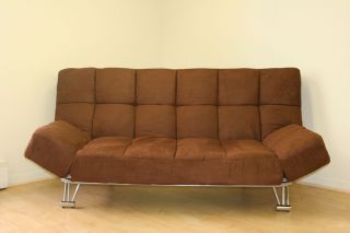 Modern Microfiber Futon Sofa Bed w Adjustable Arms New