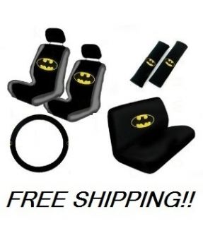 11pc Batman Dark Knight Seat Covers Steering Wheel Cover Full Set
