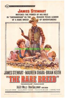 The RARE Breed Movie Poster 27x41 One Sheet 1966 James Stewart Western