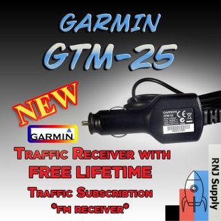 Garmin GTM 25 w Lifetime Traffic   Vehicle Power Cable Adapter Traffic