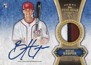2012 Topps Five Star Baseball Five Star Autograph Patch Card