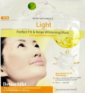 3pcs Garnier Light Perfect Fit Relax Whitening Fabric Mask Skin Looks
