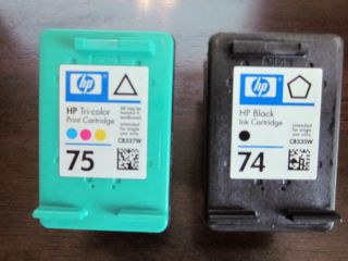 HP_Ink_Cartridges_ _#74_&_#75  _Black_&_color_ink_(used 5 times