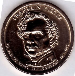 2010 D UNCIRCULATED FRANKLIN PIERCE TYPE 1 GOLD DOLLAR 100 1 00 Cu Zn