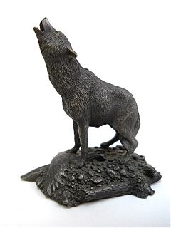 Franklin Mint Pewtrer Figure Timber Wolf Wildlife of North America R