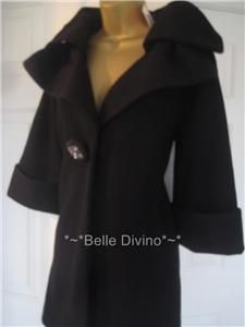 Darling Black Jewel Button Swing Betsy Coat Sz XL 14 16