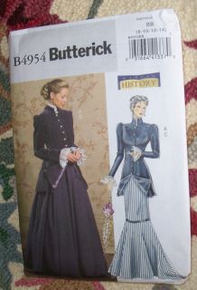 Butterick Ladies 2 Piece Victorian Style Dress Pattern Sz 8 14 New