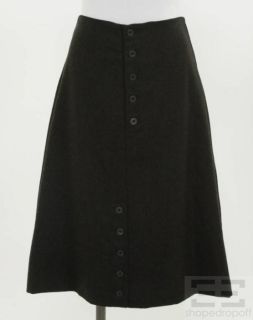 gary graham black wool a line skirt size 8