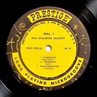 Mal Waldron Quintet Mal 1 Prestige 7090 Orig Mono D G LP NM