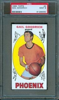 1969 70 Topps Basketball #2 Gail Goodrich (Rookie Hall of Famer), PSA