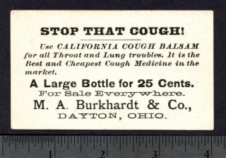 California Cough Throat Lung Burkhardt Dayton Oh 1800S