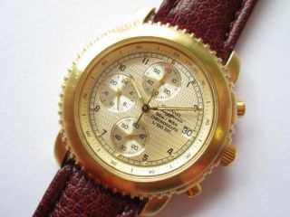 Galanti Chronograph Gents Watch Brushed Gold Plated Case and Dial N O